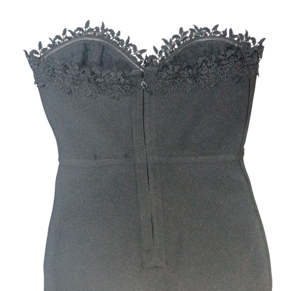 Forever 21 Elegant Black Strapless Bodycon Dress Sz S - Picture 5 of 9